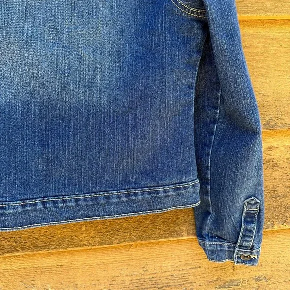 Children’s Place Dark Blue Button Up Denim Girls Jean Jacket Size 16 - Picture 10 of 12
